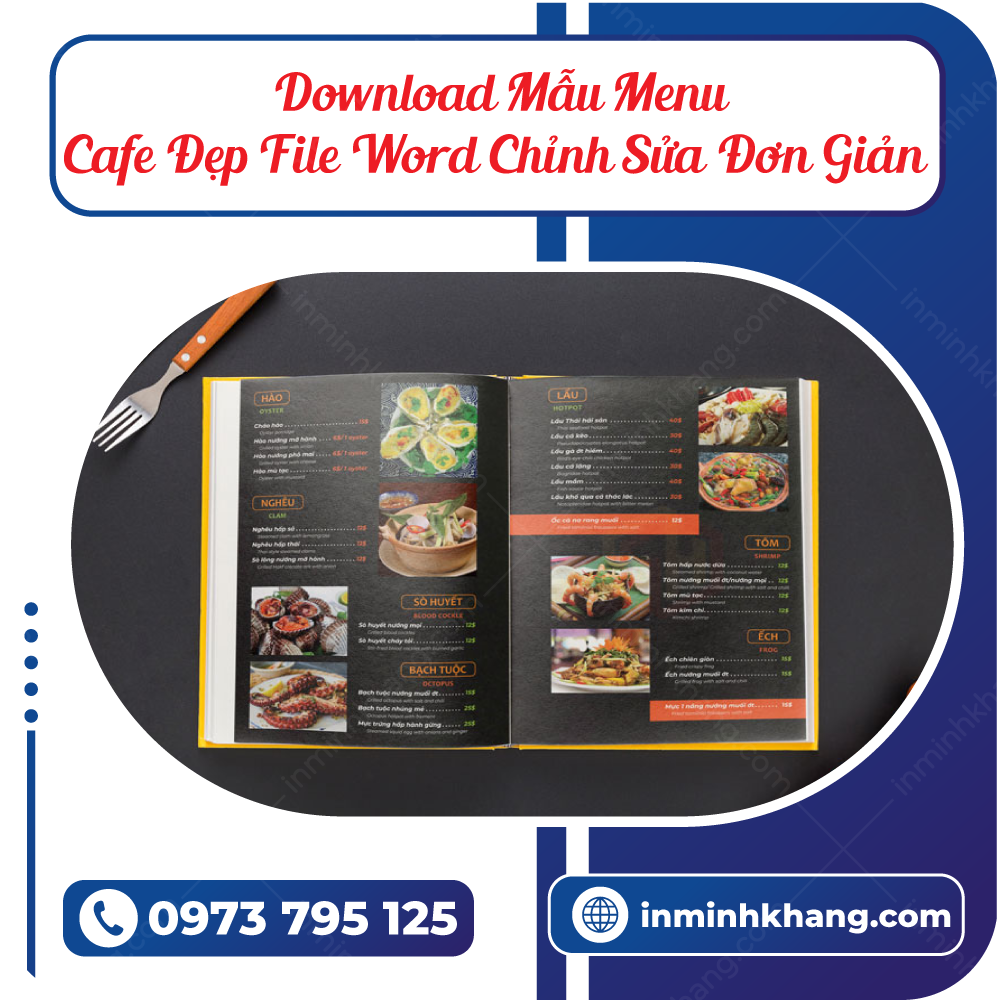 Download Mẫu Menu Cafe Đẹp File Word Chỉnh Sửa Đơn Giản 