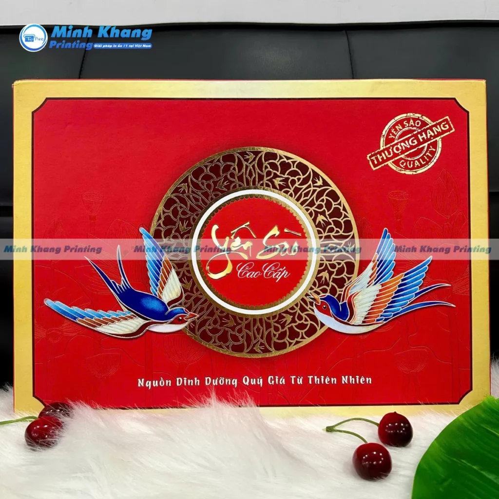 Mẫu hộp giấy đựng set quà tặng Yến Sào