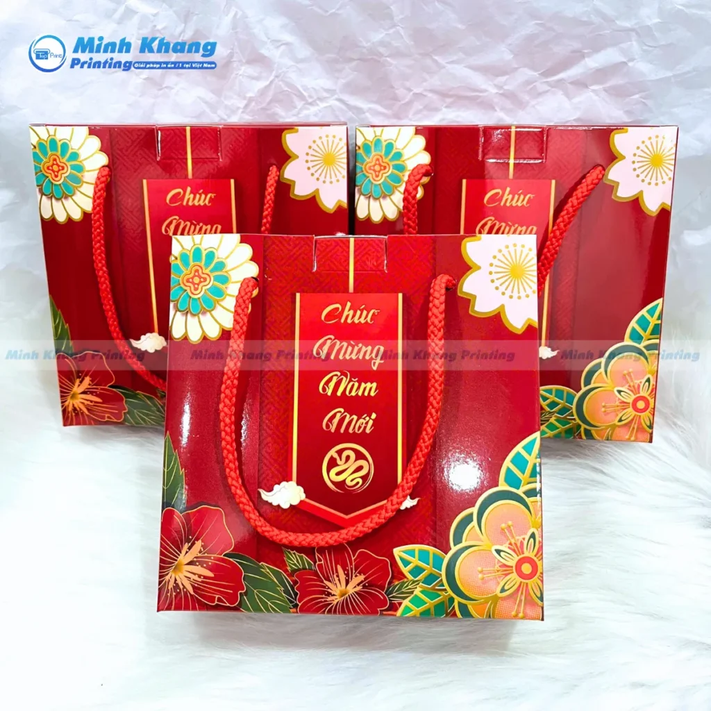 Mẫu in bao bì hộp giấy đựng quà Tết