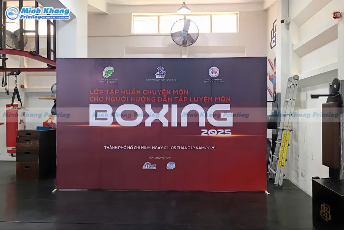 Backdrop chất liệu Hiflex cho sự kiện thể thao