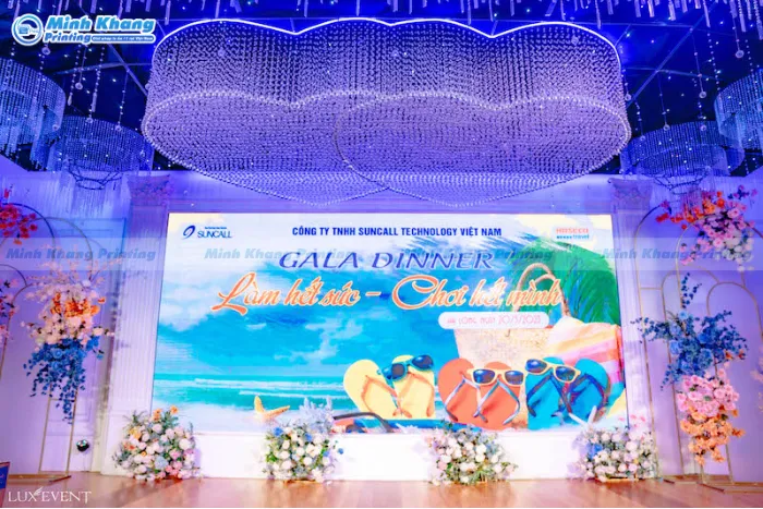 Mẫu thiết kế backdrop gala dinner công ty TNHH SUNCALL TECHNOLOGY Viêt Nam