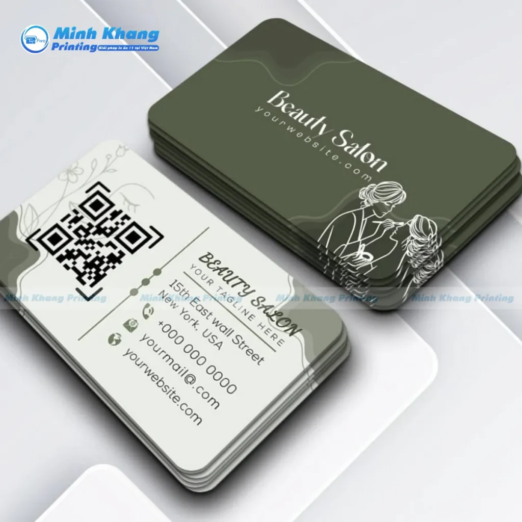 Mẫu card visit tiệm cắt tóc bo góc kích thước nhỏ gọn