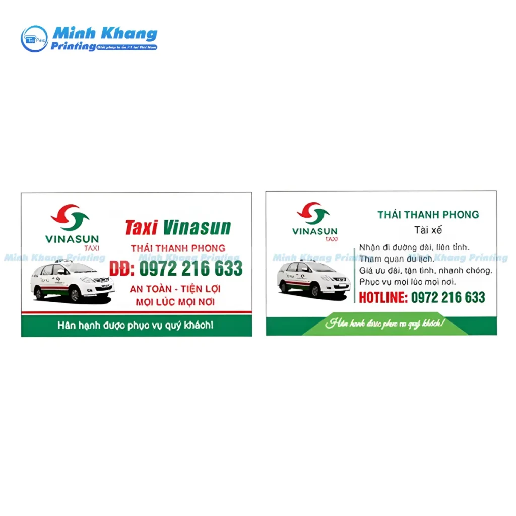 Mẫu danh thiếp lái xe tài xế Thái Thanh Phong Taxi Vinasun