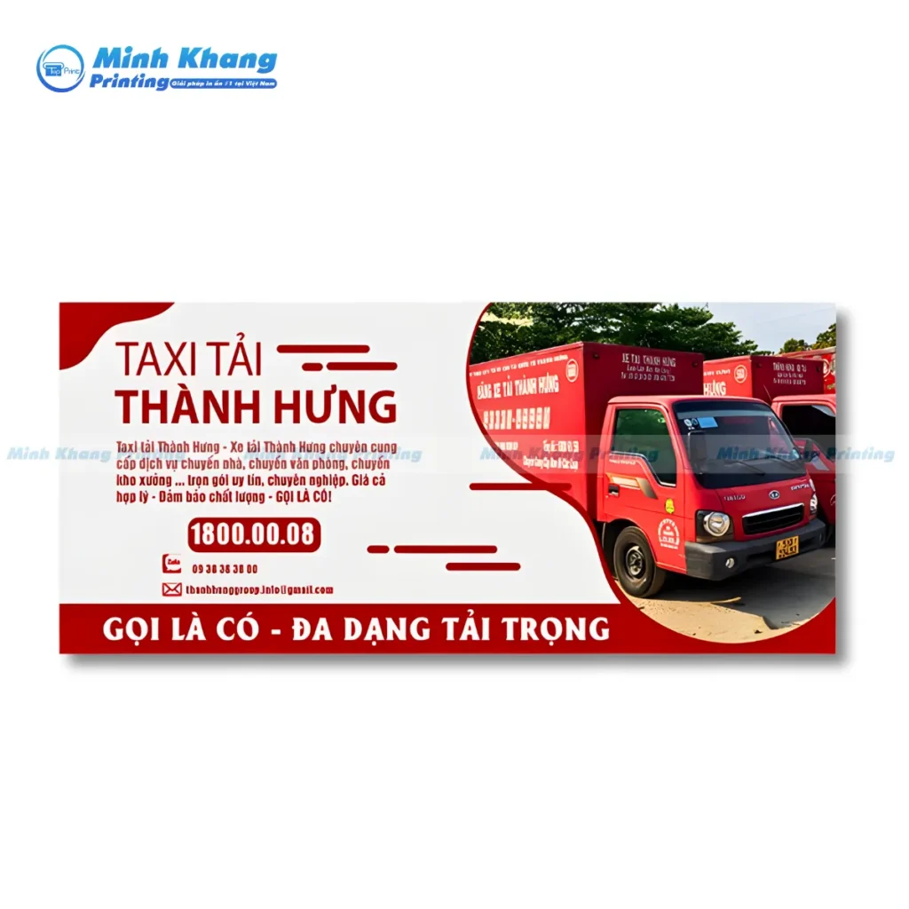 Mẫu card visit taxi tải Thành Hương chuyên cung cấp dịch vụ vận chuyển