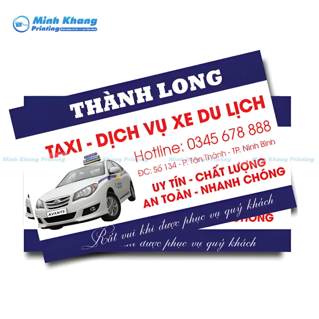 Mẫu card visit dịch vụ xe du lịch Thành Long in offset giá rẻ