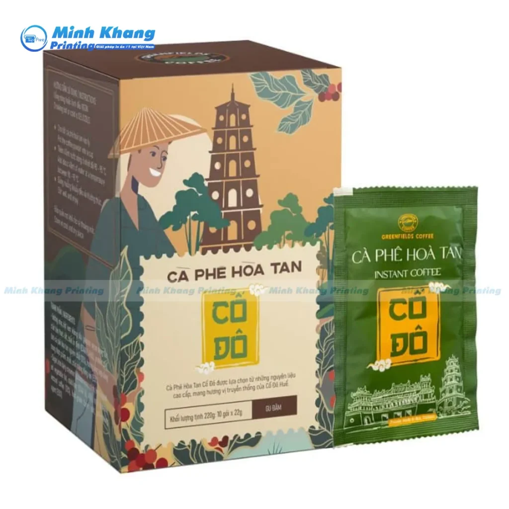 Mẫu bao bì giấy hộp cà phê Cố Đô tập trung vào thiết kế tạo sự độc nhất 