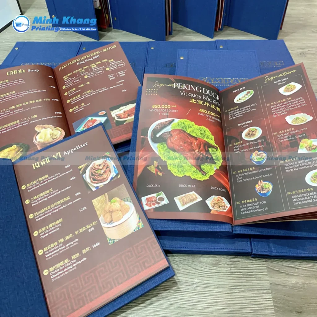 Tại Sao Chất Lượng In Menu Nhà Hàng Quyết Định 50% Sự Thành Công Của Món Ăn?
