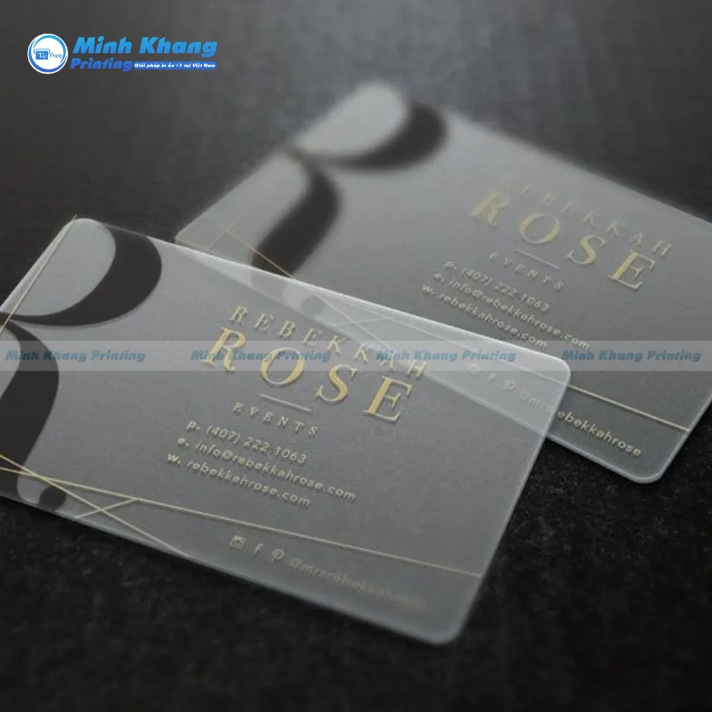 Mẫu danh thiếp nhựa PVC trong suốt chống rách siêu việt