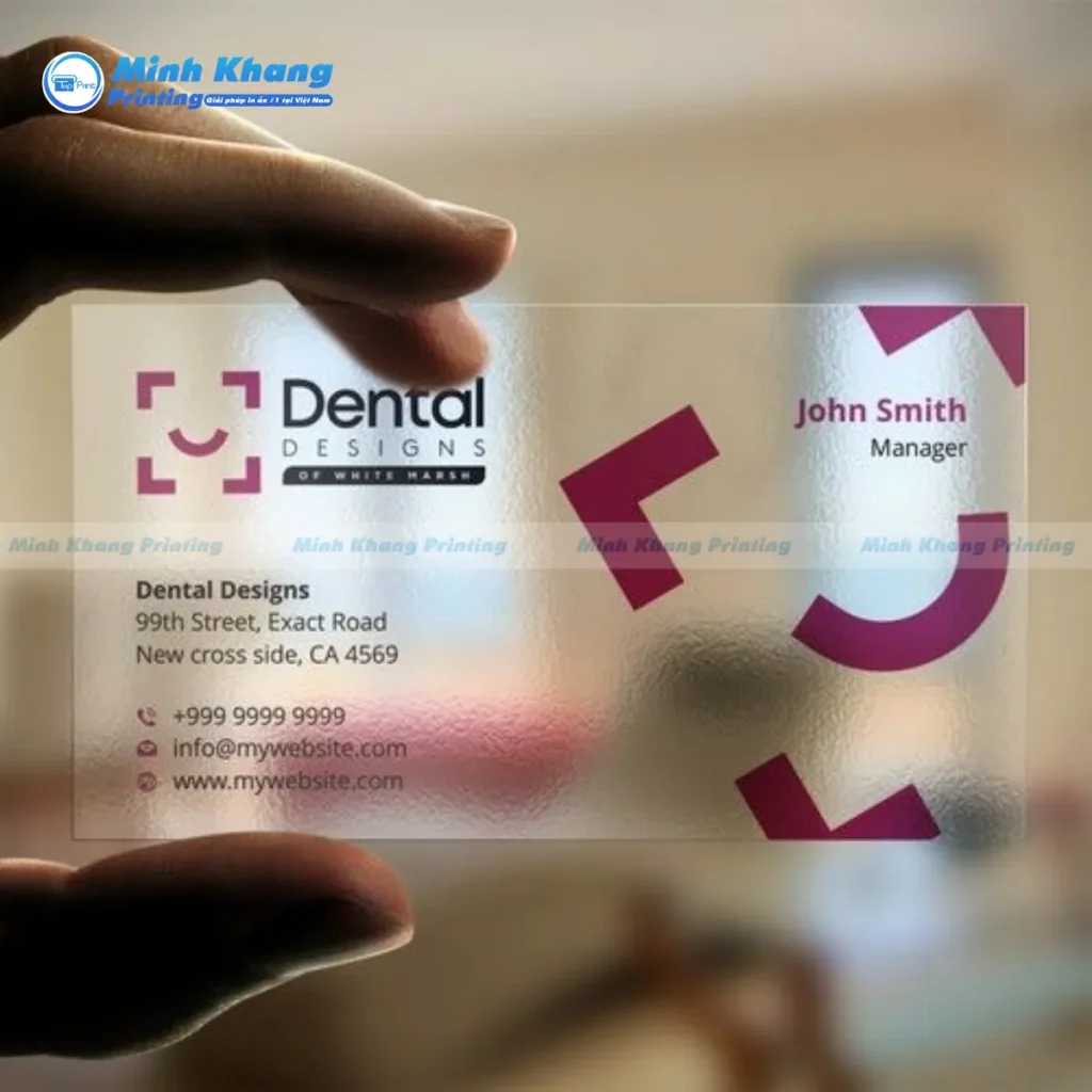 Mẫu name card nhựa trong suốt độ dày chuẩn thẻ ATM