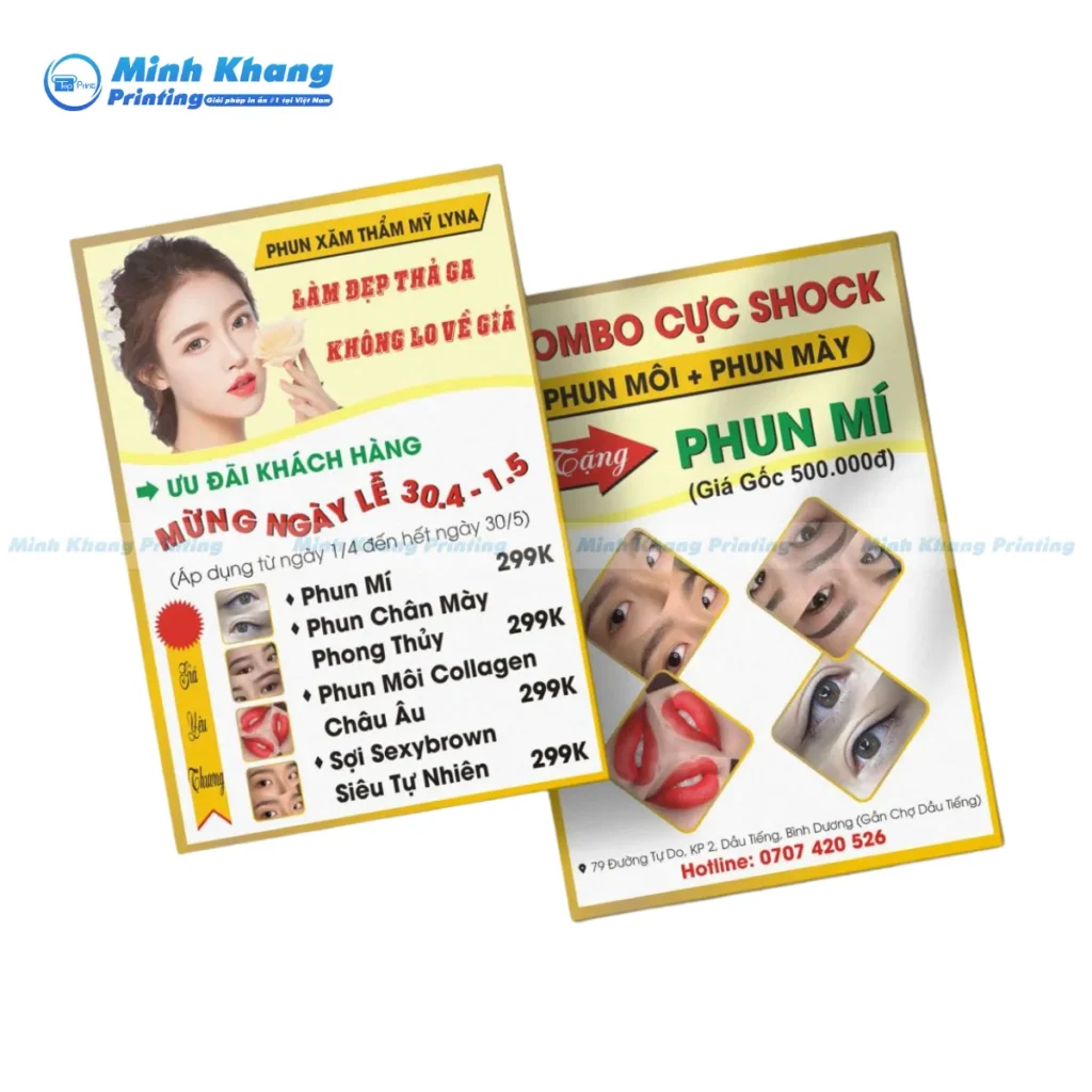 Mẫu tờ rơi quảng cáo dịch vụ phun xăm thẩm mỹ LYNA