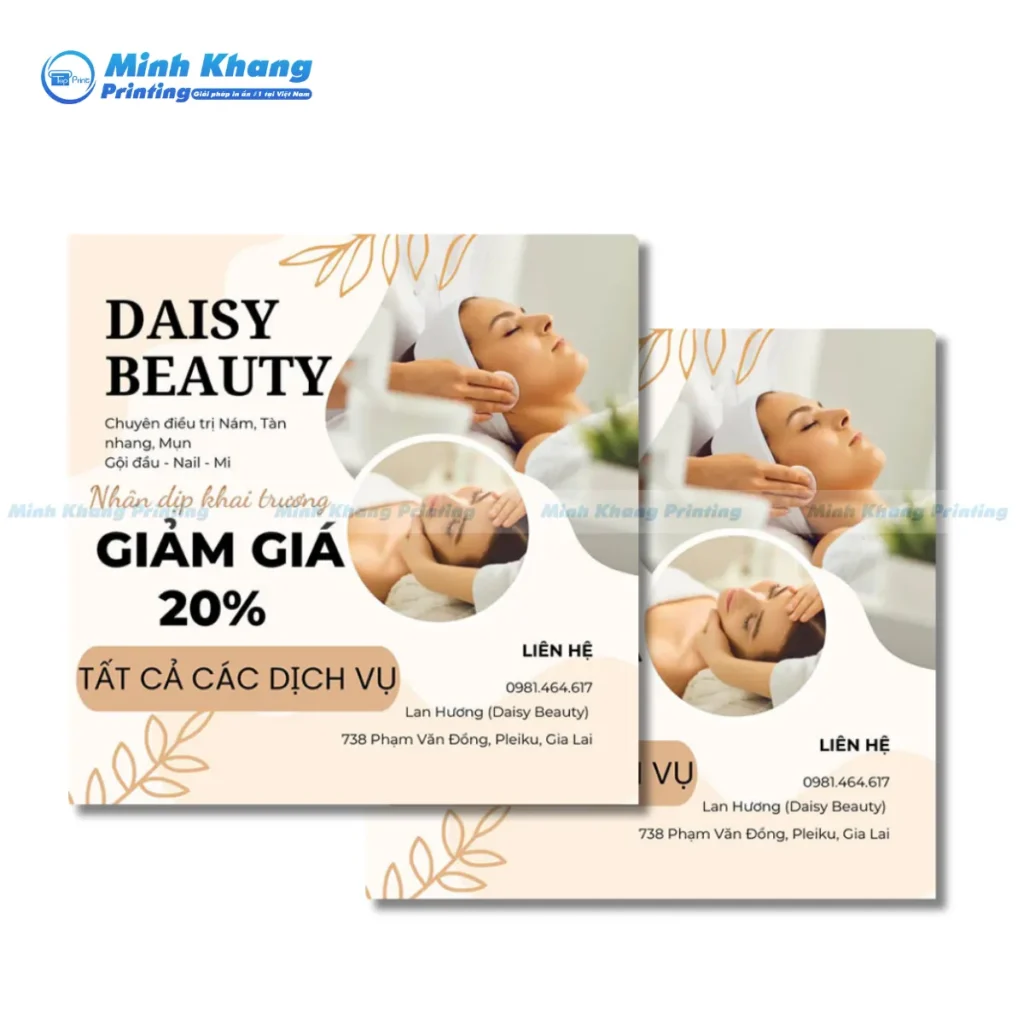 Mẫu tờ rơi spa đẹp được thiết kế với tông màu pastel dịu nhẹ tạo cảm giác thư giãn