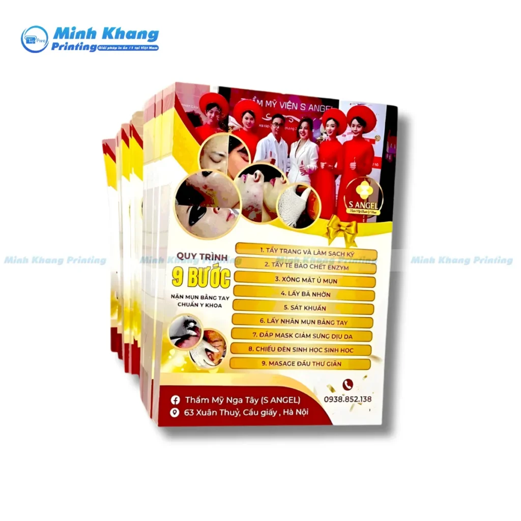 Mẫu tờ rơi thẩm mỹ viện S Angle chuyên sâu quy trình 9 bước
