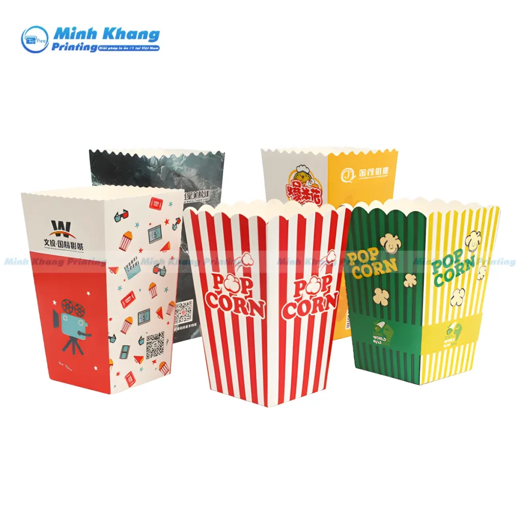 Kích Thước Và Kiểu Dáng Túi Giấy Popcorn Thông Dụng