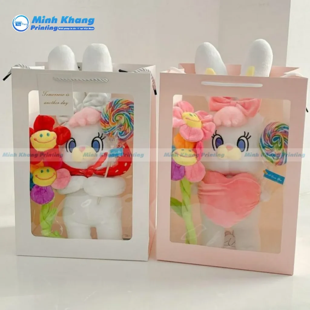 Mẫu túi giấy đựng quà gấu bông 