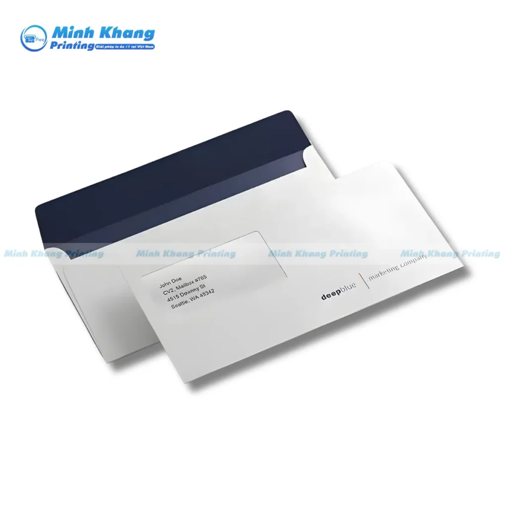 Mẫu phong bì cửa sổ chất liệu giấy Fort 100gsm, đảm bảo độ cứng cáp.