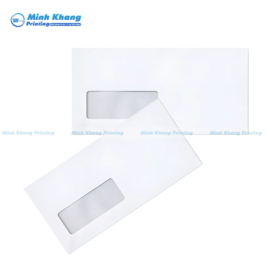 Mẫu bao thư cửa sổ in chất liệu Ford kích thước 22 x 12 cm tiêu chuẩn.