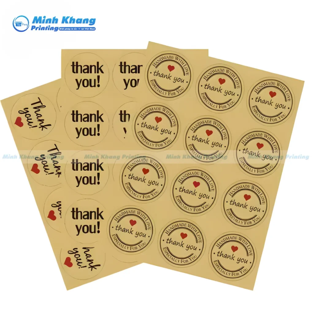 Mẫu tem nhãn cảm ơn tròn dán ly nước trà sữa 