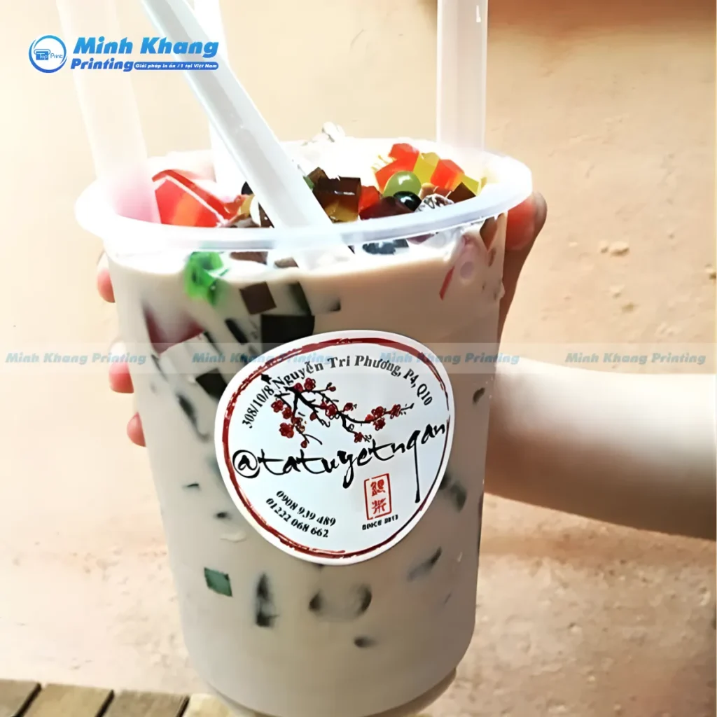 tem dán ly trà sữa