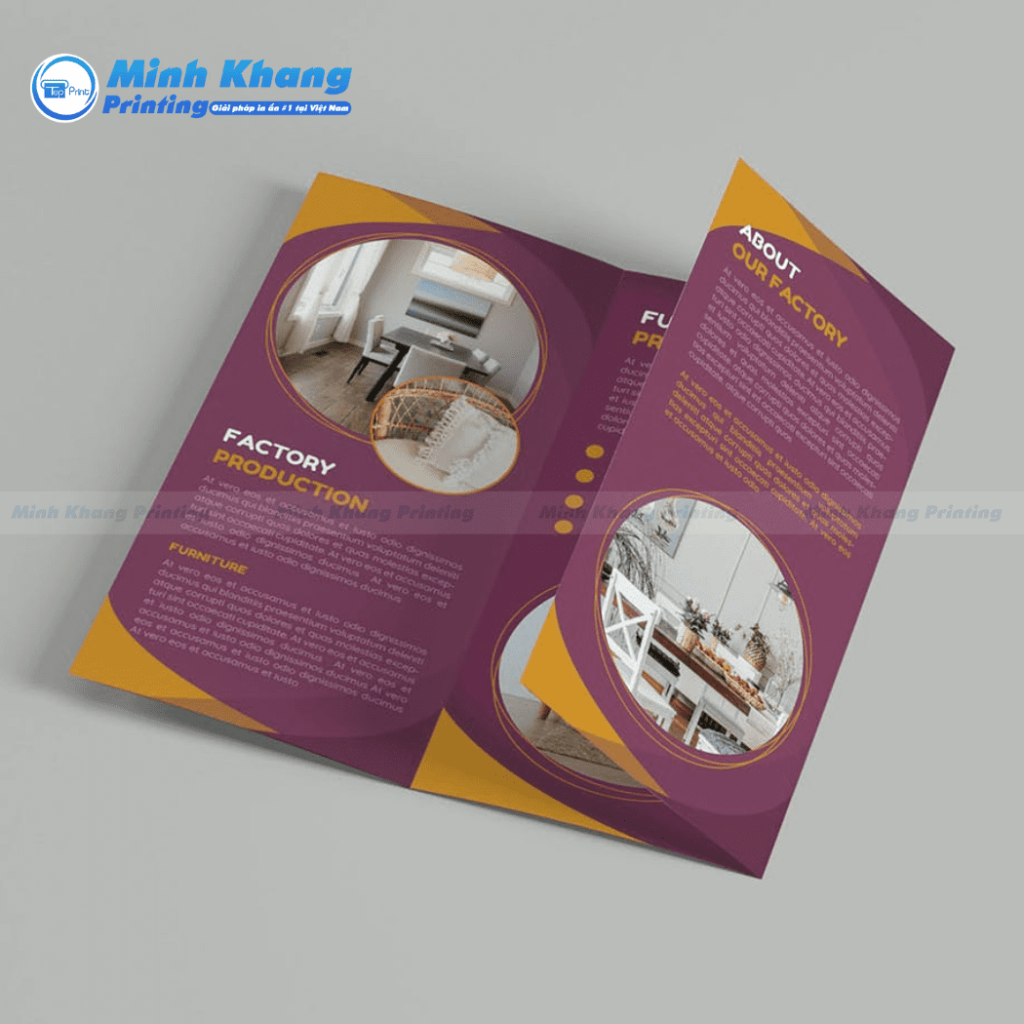Mẫu brochure nội thất phòng ngủ tập trung vào việc khơi gợi cảm giác thư giãn, yên bình qua hình ảnh