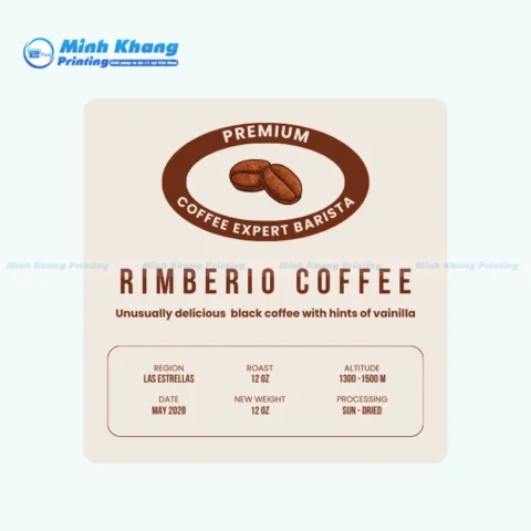 Mẫu Tem Nhãn Dán Lên Bao Bì Đựng Cà Phê