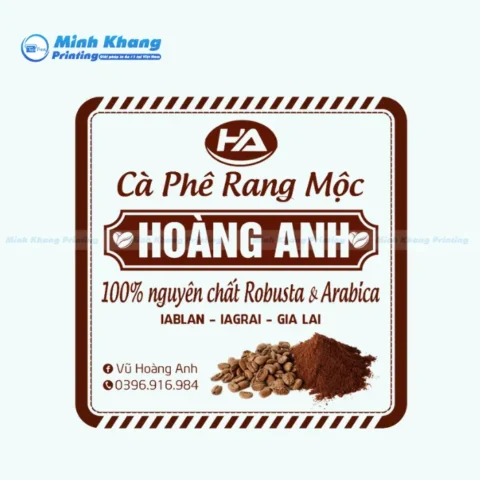 Mẫu Tem Cà Phê Rang Mộc Hoàng Anh 