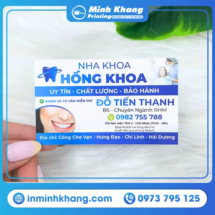 Mẫu Card Visit bác sĩ nha khoa Hồng Khoa