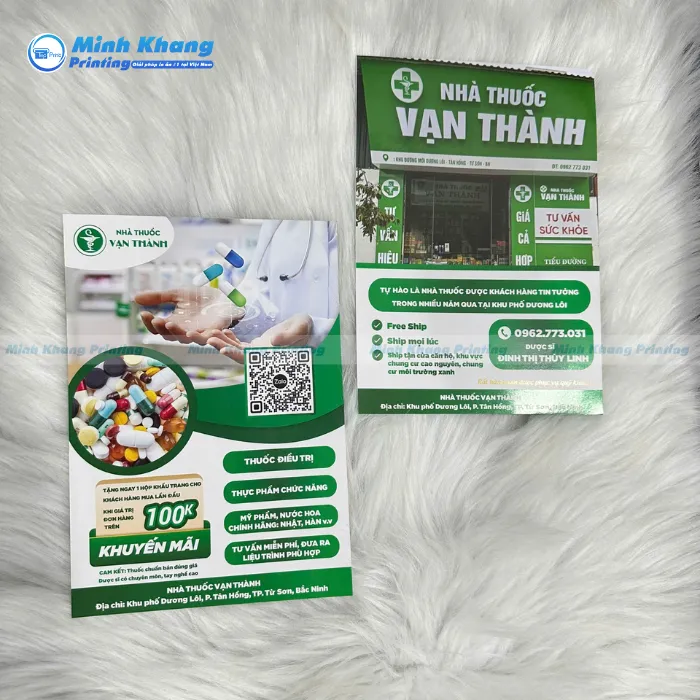 Mẫu tờ rơi thuốc, nhà thuốc Vạn Thành