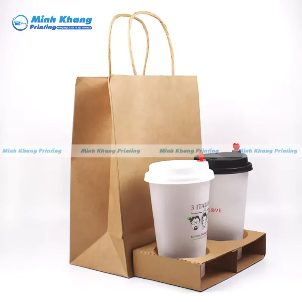 Mẫu túi giấy đựng trà sữa giá rẻ, chất lượng 