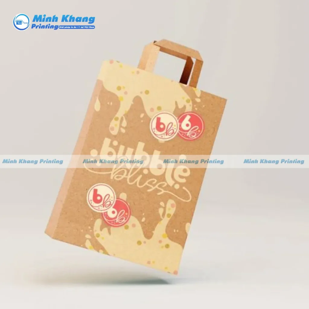 Mẫu túi giấy kraft bubble tea tiện lợi
