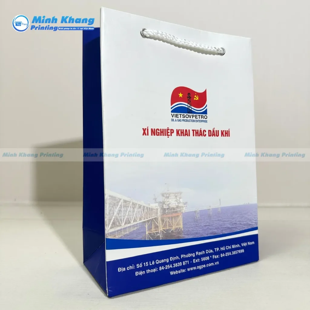 Mẫu túi giấy in logo thương hiệu xí nghiệp khai thác dầu khí