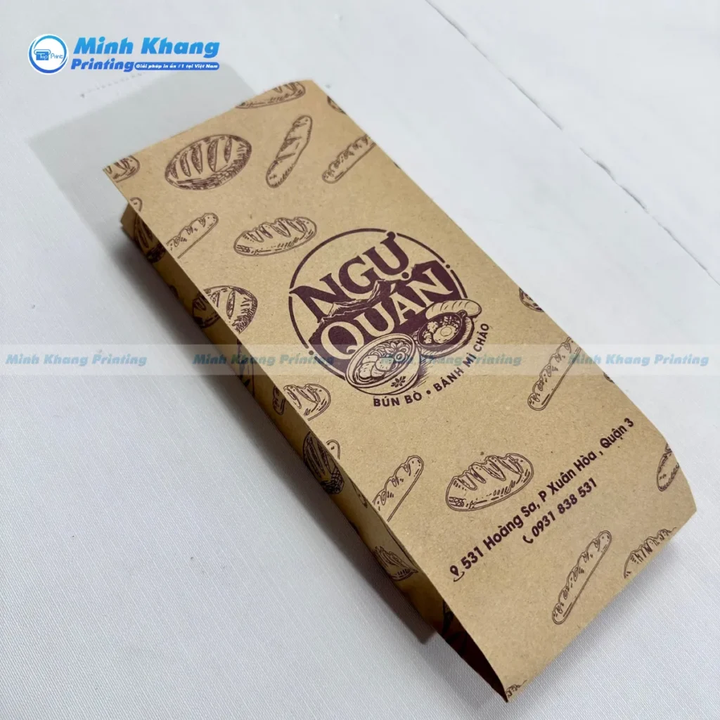 Mẫu túi giấy đựng bánh mì chất liệu giấy kraft an toàn thực phẩm