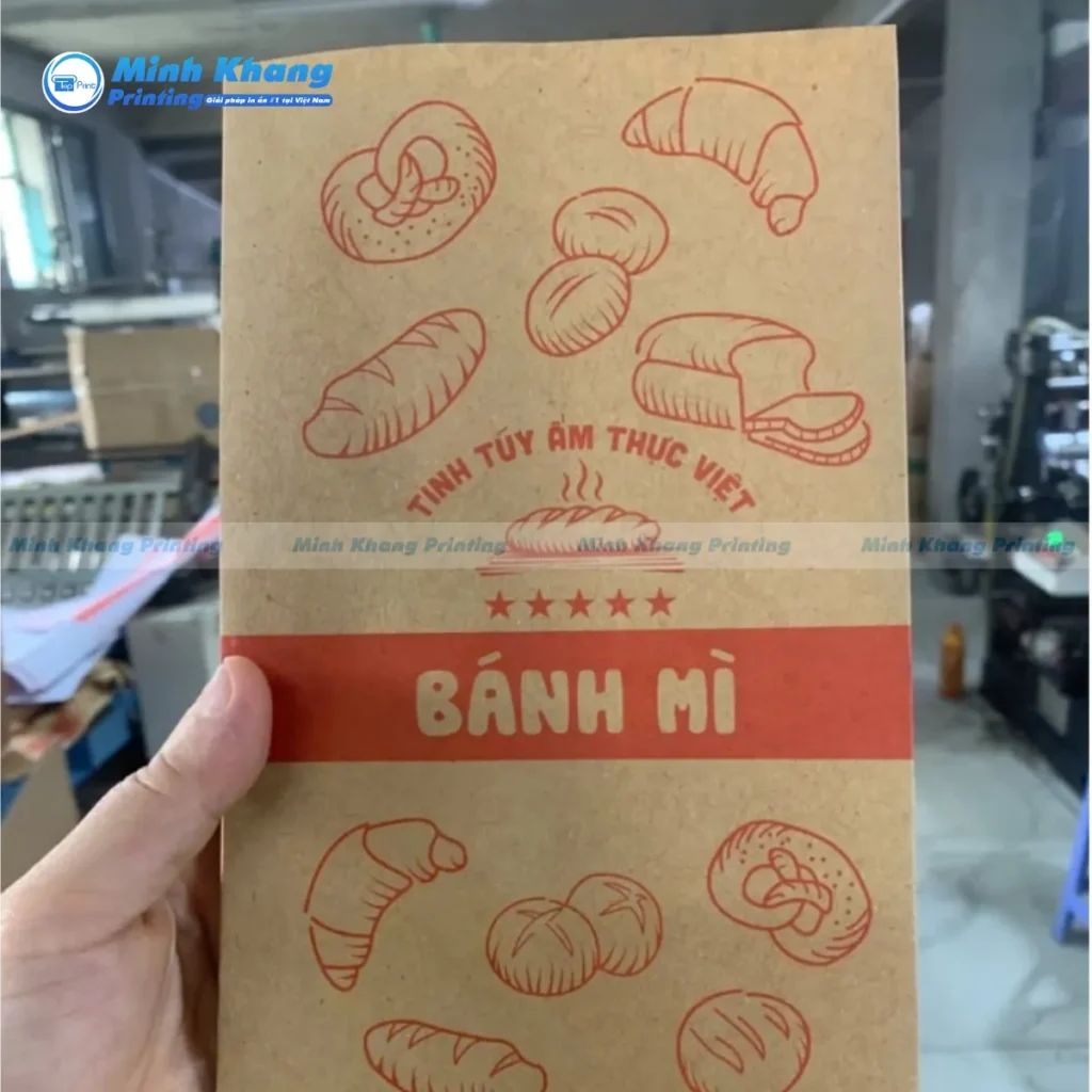 Mẫu bao bì túi giấy đựng bánh mì thịt, bành mì sài gòn