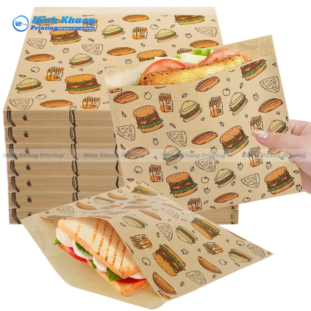 Mẫu túi giấy kraft đựng bánh sandwich