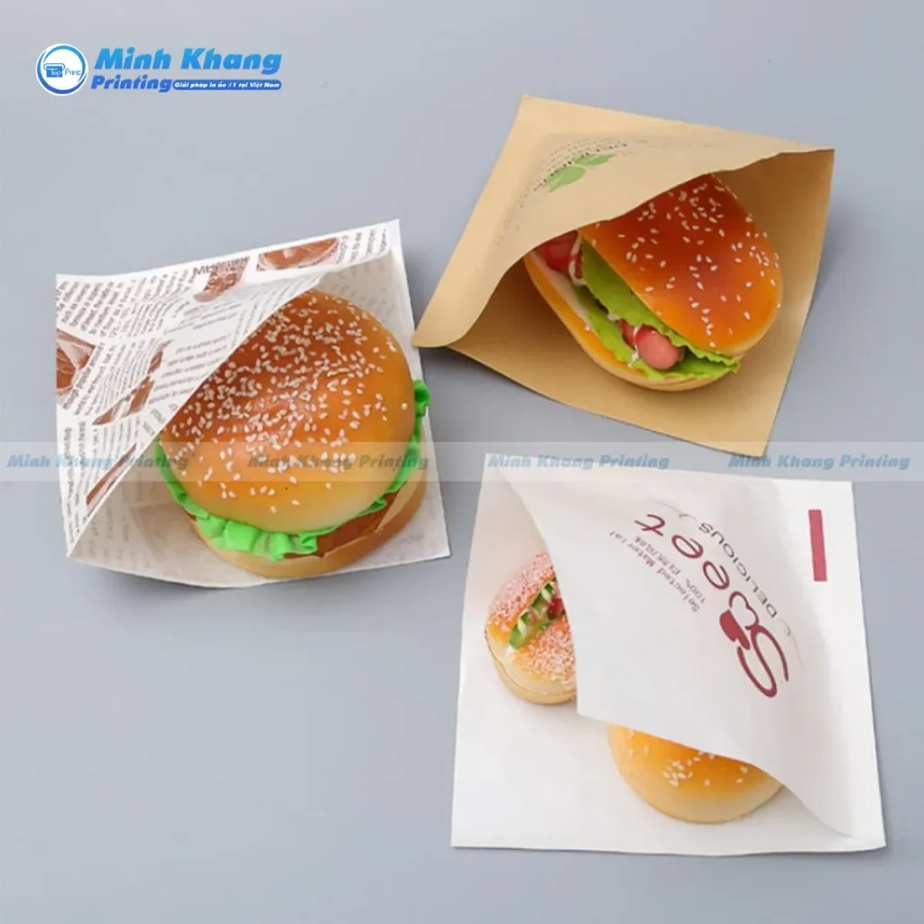 Mẫu túi giấy đựng bánh mì Hamburger
