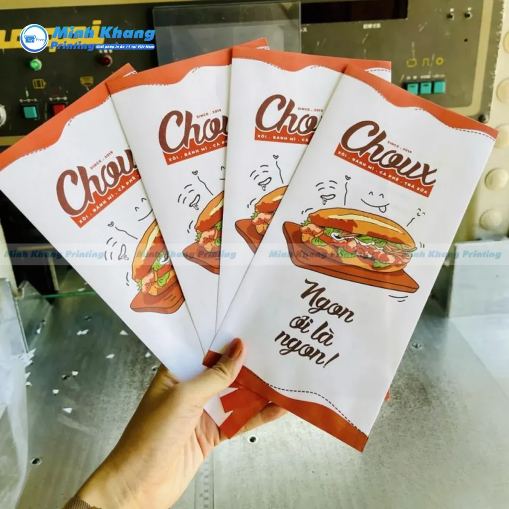 Mẫu túi giấy đựng bánh mì chả cá nóng