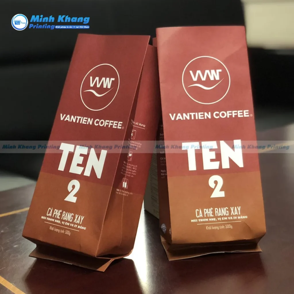Mẫu bao bì túi giấy đựng cà phê rang xay giúp chống ánh sáng