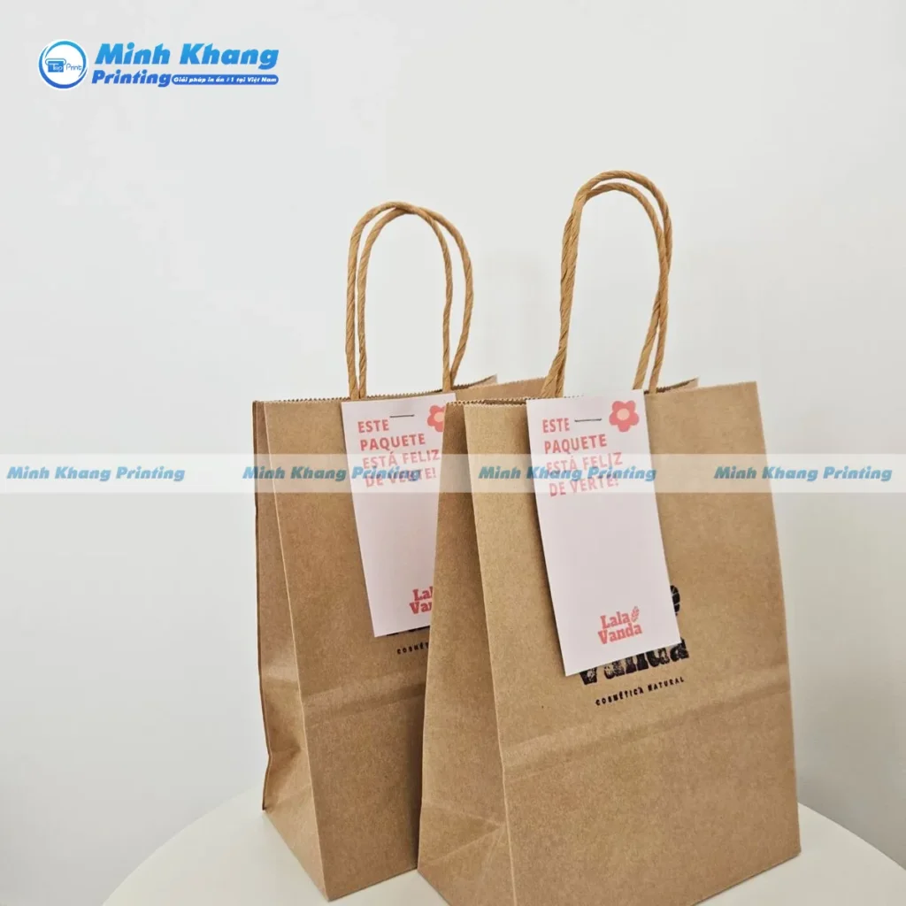 Mẫu túi giấy kraft nâu đơn giản đựng quà