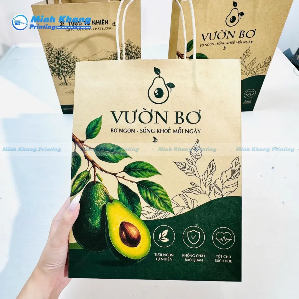 Mẫu túi giấy kraft đựng bơ, thực phẩm cực đẹp