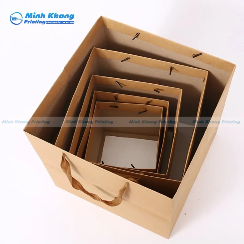 Mẫu túi giấy kraft đơn giản, đa dạng kích thích 20x20x10, 20x20x20, 15x15x15