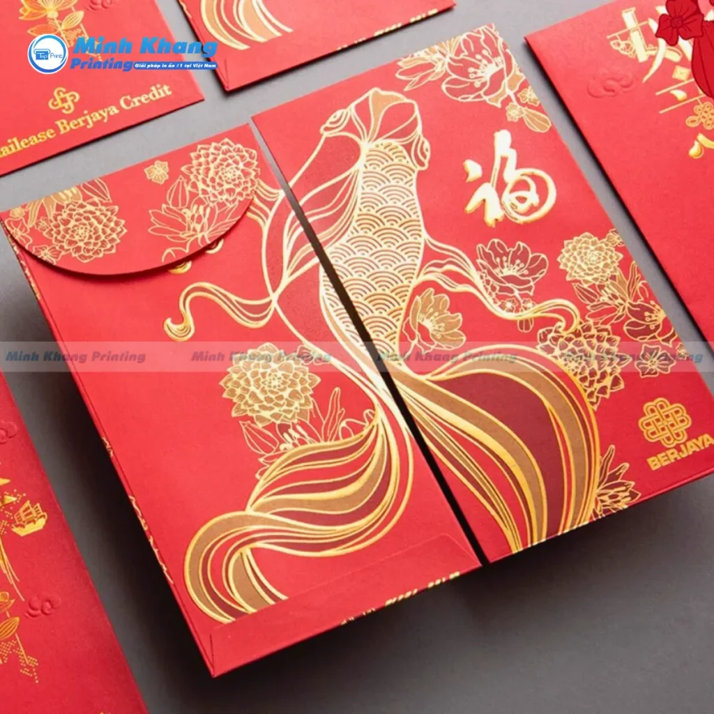 Mẫu bao bì lì ép kim hình con cá 