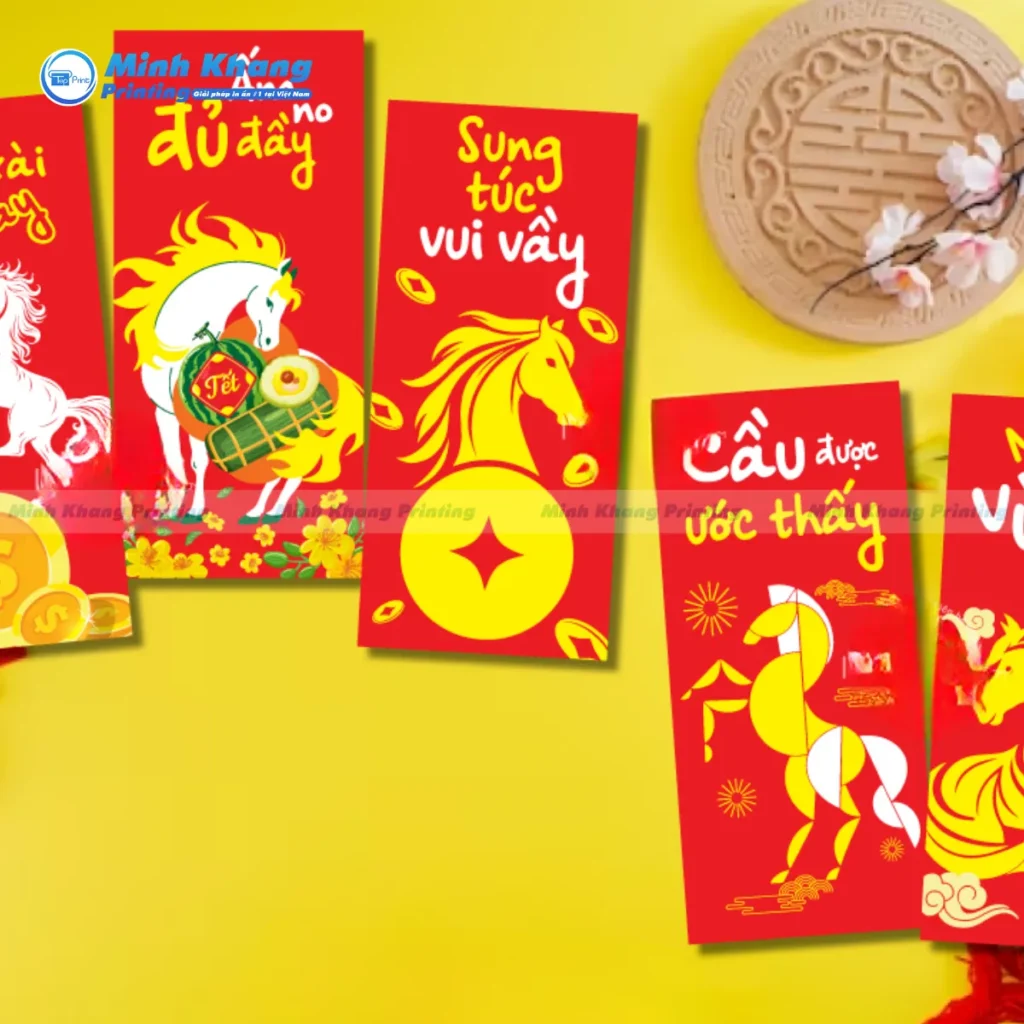 Mẫu phong bao mừng tuổi truyền thống cách điệu kết hợp hài hòa giữa cổ điển và hiện đại