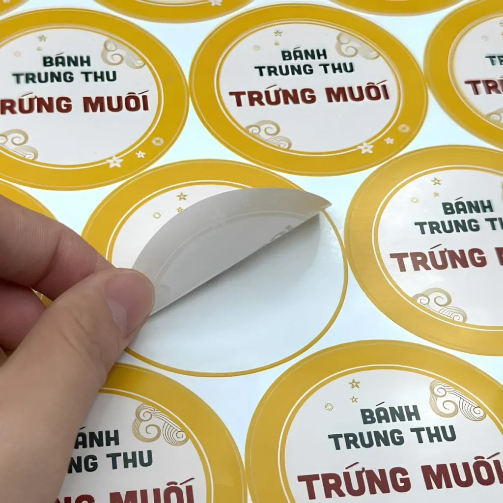 Mẫu tem niêm phong vỏ hộp bánh trung thu kèm thông tin bánh
