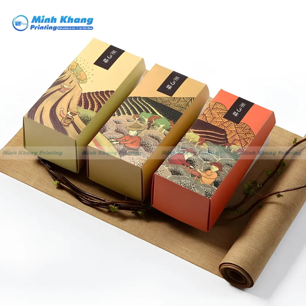 Mẫu bao bì hộp trà xanh, trà oolong, trà sen