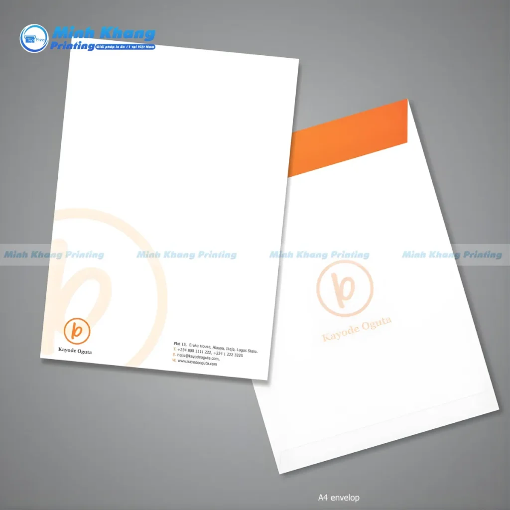 Mẫu bao thư dọc sang trọng, thường dùng cho thiệp mời, tạo cảm giác trang trọng và lịch sự khi trao tận tay