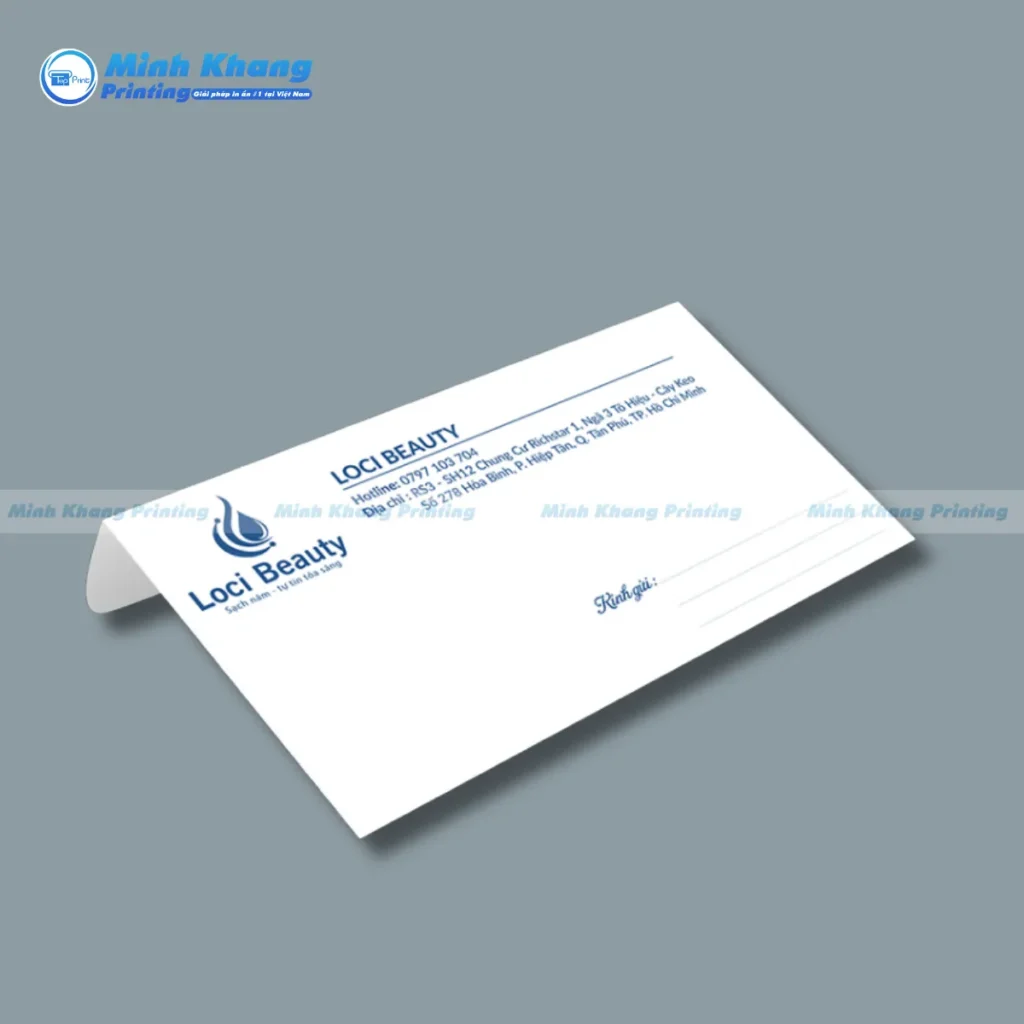 Mẫu bao thư tiêu chuẩn 12x22cm, phù hợp nhất để gửi thư tay hoặc hóa đơn, dễ dàng gửi qua bưu điện