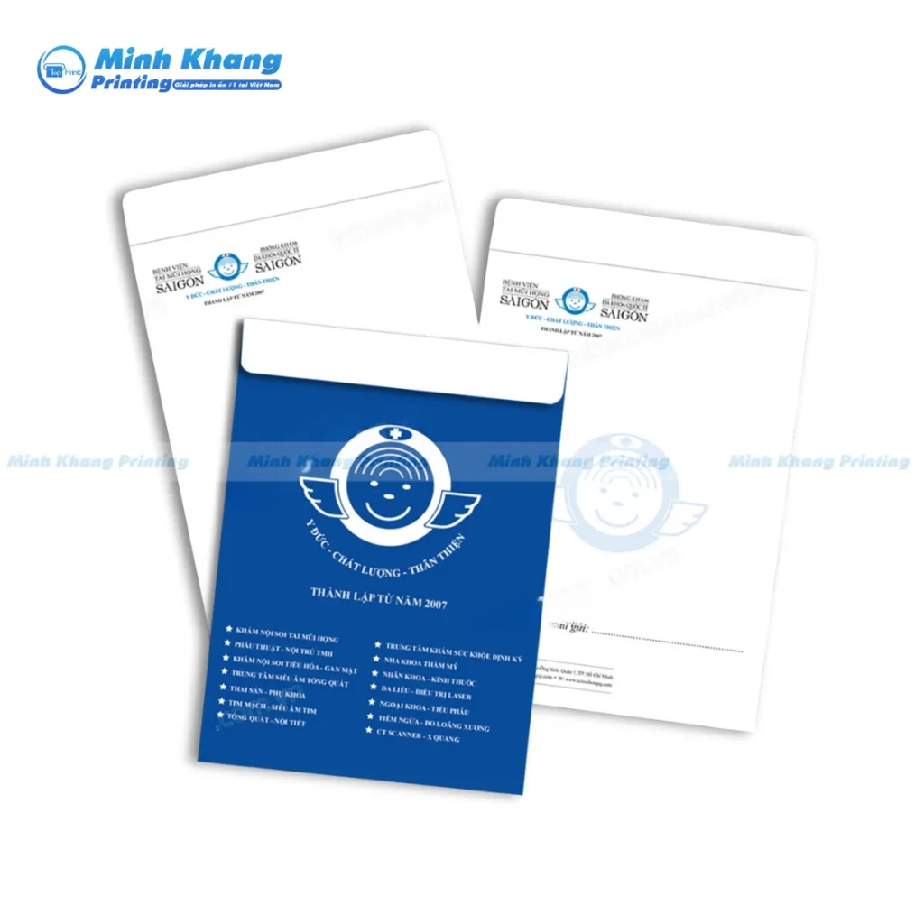 Mẫu bao thư nắp dọc của bệnh viện tai mũi họng sài gòn