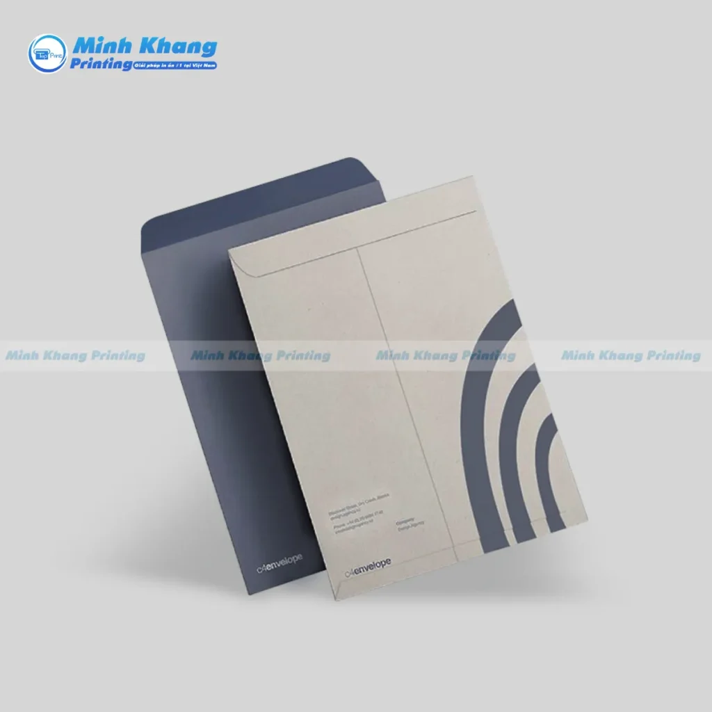 Mẫu bao thư nắp dọc đựng hồ sơ, thường có nắp lớn và dán keo bền, đảm bảo giữ an toàn cho các tài liệu quan trọng
