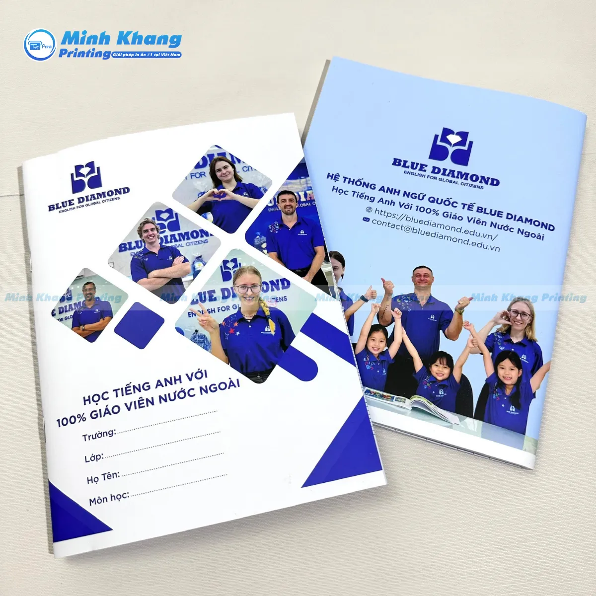 Mẫu sổ tay/tập học tiếng anh tại trung tâm ngoại ngữ Blue Diamond