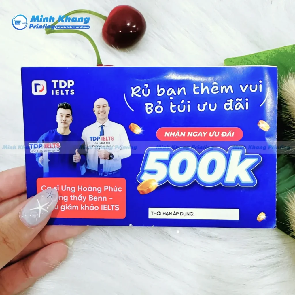 Mẫu voucher tại trung tâm tiếng anh với ưu đãi 500k