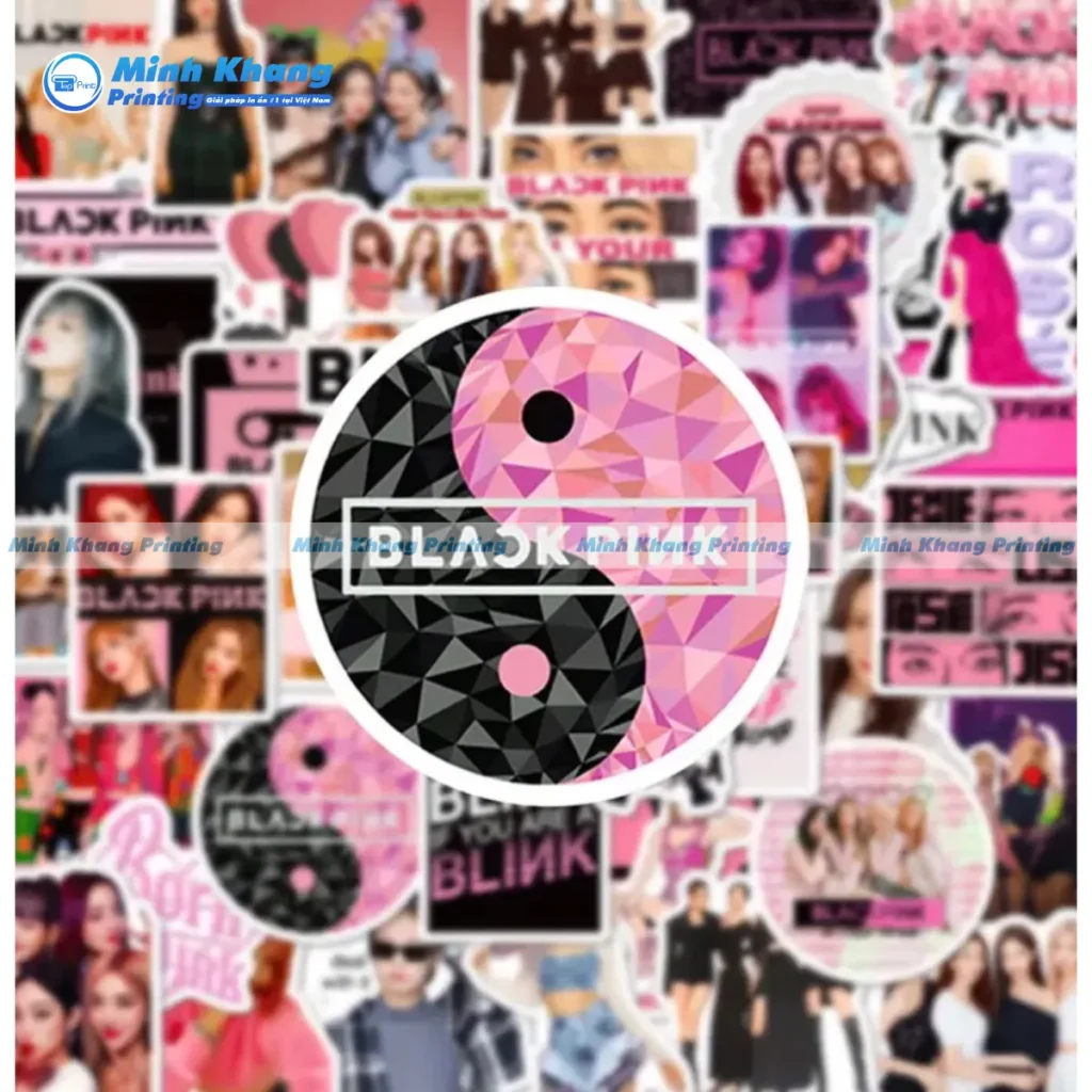 Mẫu sticker blackpink bát quái hồng đen bắt mắt